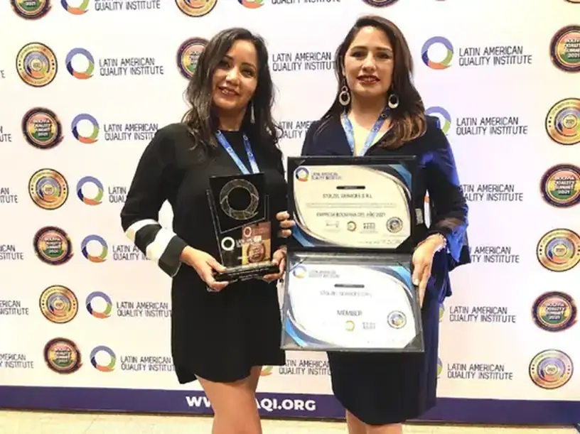 Reconocimiento de LATIN AMERICA QUALITY INSTITUTE como empresa Boliviana del año 2021.